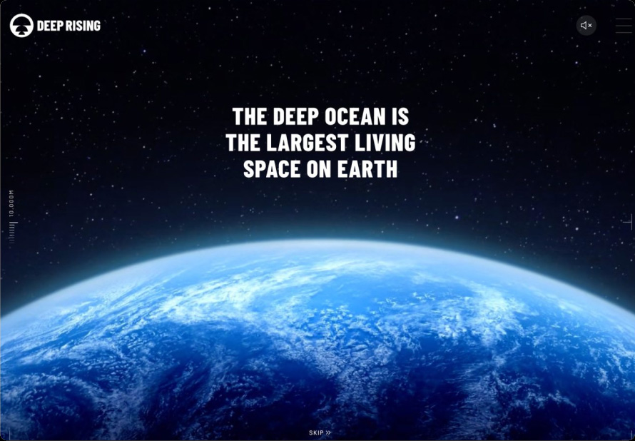 Deep Rising campaign website — deep-ocean homepage